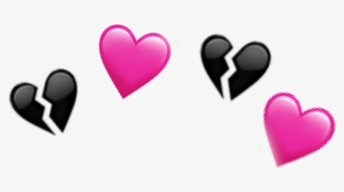 #crown #heartcrown #black #blackheart #pinkheart #pink - Heart, HD Png Download, Transparent PNG