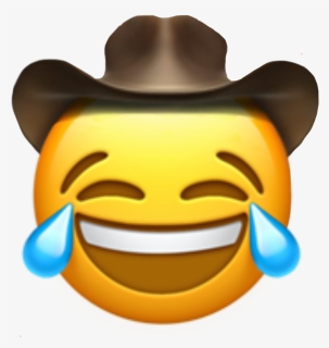 #cowboy #cowboyemoji #laughing #cryinglaughing #cryinglaughingemoji - Laughing Cowboy Emoji, HD Png Download, Transparent PNG
