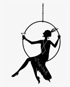 Swinging Woman - Roaring 20's Free Clip Art, HD Png Download, Transparent PNG