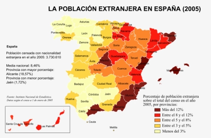 Population Density Map Of Spain, HD Png Download, Transparent PNG