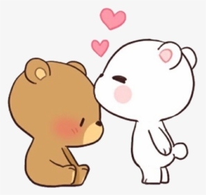 #kiss #bears #cute #osos #love #mochi #soft #kawaii - Cute Cartoon Animal Couples, HD Png Download, Transparent PNG