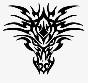 Dragon Tattoo Animal Free Black White Clipart Images - Tattoo Png, Transparent Png, Transparent PNG