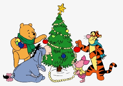 Decorating For Christmas Clipart Picture Free Stock - Pooh And Friends Christmas, HD Png Download, Transparent PNG