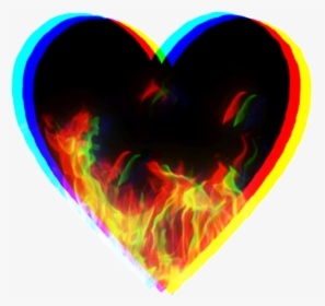 #heart #black #glitch #fire #red #yellow #freetoedit - Heart, HD Png Download, Transparent PNG
