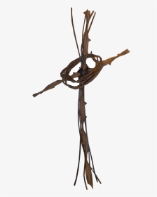 What Was The Crown Of Thorns Made Of Wooden Cross With - Cross Made Of Branches, HD Png Download, Transparent PNG