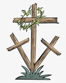 Transparent Cross And Crown Clipart - Cross With Crown Of Thorns Clipart, HD Png Download, Transparent PNG