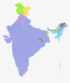Svg Map Solid - Religion In India Map, HD Png Download, Transparent PNG