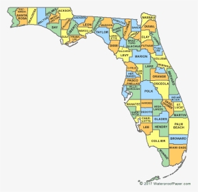 High Resolution Florida County Map, HD Png Download, Transparent PNG