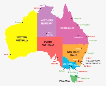 Australia Map States And Capital Cities, HD Png Download, Transparent PNG