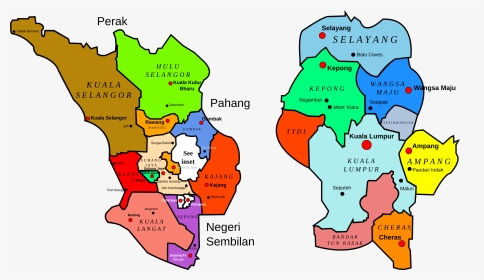 Image Free Clipart - Kuala Lumpur And Selangor Map, HD Png Download, Transparent PNG