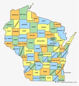 Wisconsin Counties Map, HD Png Download, Transparent PNG