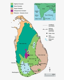 Geological Map Of Sri Lanka - Geologic Map Sri Lanka, HD Png Download, Transparent PNG