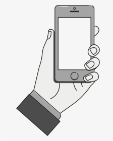 An Illustration Of A Hand Holding A Phone Displaying, HD Png Download, Transparent PNG