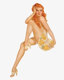 #ftestickers #woman #sitting #pinupgirl #vintage #retro - Pin Up Girl Transparent Background, HD Png Download, Transparent PNG