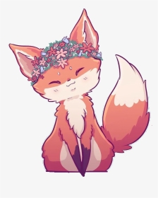 #naomilord #flowers #flowercrown #fox #redfox #cute - Naomi Lord Art Fox, HD Png Download, Transparent PNG