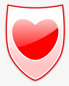 Vector Illustration Of Red Heart On A Shield - Heart, HD Png Download, Transparent PNG