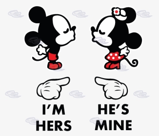 Home Page Shops Married With Mickey I’m Hers He’s Mine - Mickey And Minnie Love Drawings, HD Png Download, Transparent PNG