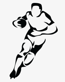 Rugby Player Clipart Black And White Png Download Full - Silhouette Rugby Player Png, Transparent Png, Transparent PNG