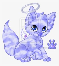 Cute Cartoon Wolf Pup - Puppy With Wings Drawing, HD Png Download, Transparent PNG