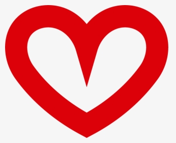 Curved Red Heart Outline Png Image - Heart, Transparent Png, Transparent PNG