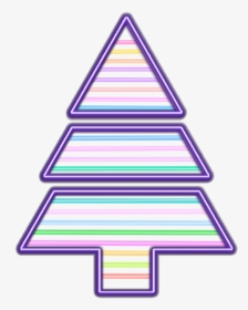 #christmas #christmastree #tree #neon #merychristmas - Christmas Tree Made Of Triangles, HD Png Download, Transparent PNG
