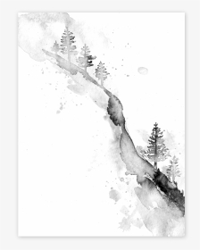 Watercolor Tattoo Black And White Tree, HD Png Download, Transparent PNG