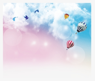 Transparent Sky Background Png - Clouds Background With Hot Air Balloon, Png Download, Transparent PNG