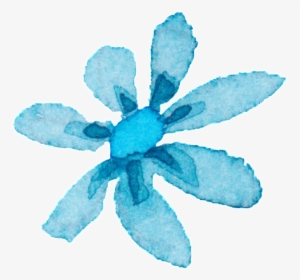 Light Blue Watercolor Hand Painted Flowers Decorative - Illustration, HD Png Download, Transparent PNG