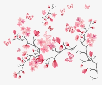 桃花png素材 - Cartoon Cherry Blossom Drawing, Transparent Png, Transparent PNG