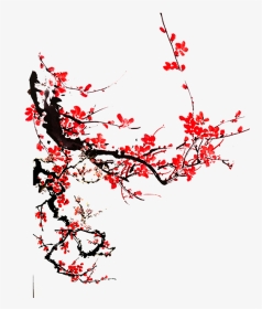 红色梅花一剪梅中国风装饰png素材 - Chinese Floral Transparent Vector, Png Download, Transparent PNG
