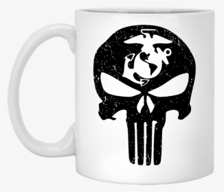Marine Punisher Skull Usmc Mugs Xp8434 11 Oz - Punisher Skull Marines, HD Png Download, Transparent PNG