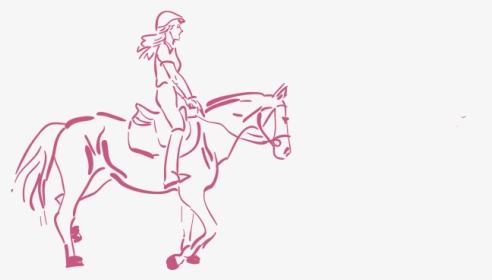 Girl Riding A Horse Vector Illustration - Clipart Girl Riding Horse Drawing, HD Png Download, Transparent PNG