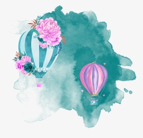 #freetoedit #hotairballoon #watercolor - Watercolor Background Blue Green, HD Png Download, Transparent PNG