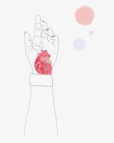 Hand Holding A Human Heart Illustration By Nina Streit - Heart Sleeve Art, HD Png Download, Transparent PNG