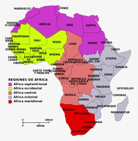 Africa Map Regions-es - Colonize Countries In Africa, HD Png Download, Transparent PNG