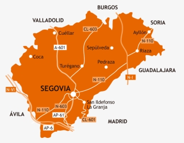 Pueblos De Segovia Mapa - Sierra De Guadarrama Map, HD Png Download, Transparent PNG
