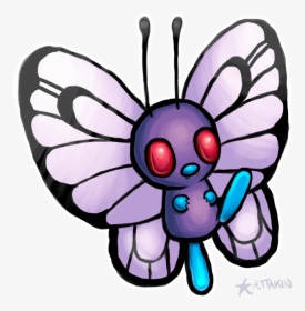 Butterfree By Kattakin On - Drawing Of Butterfree, HD Png Download, Transparent PNG