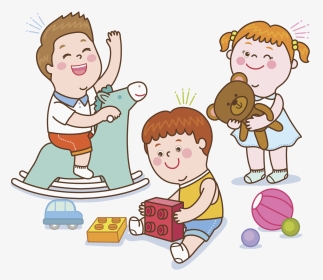 Blocks Free Child Clip Art Lovely Style - 小孩 玩乐 高 卡通, HD Png Download, Transparent PNG