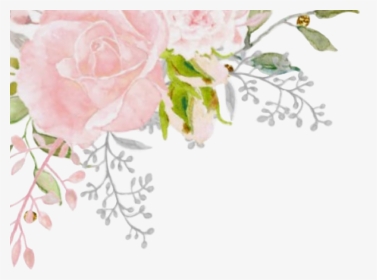 #watercolor #pink #flowers #floral #corner #roses #pastel - Garden Roses, HD Png Download, Transparent PNG