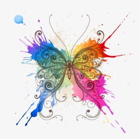 #butterfly #paint #splash #splatter #paintspalsh #paintsplatter - Splash Butterfly Png, Transparent Png, Transparent PNG