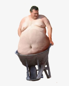 Fat Guy In Wheelbarrow, HD Png Download, Transparent PNG