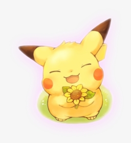 ピカチュウ Bygmo - Pikachu Holding A Flower, HD Png Download, Transparent PNG