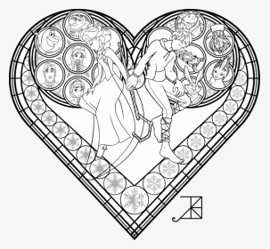 Stained Glass Coloring Page - Elsa And Jack Frost Coloring Pages, HD Png Download, Transparent PNG