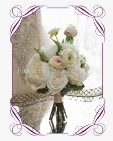 A Romantic Real Looking Silk Artificial Bridal Bouquet - Wedding Basket For Flower Girl, HD Png Download, Transparent PNG