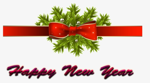 Happy New Year Transparent Background - Christmas Ribbon Png Transparent, Png Download, Transparent PNG