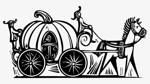 Pumpkin Carriage Black And White Clipart Picture Free - Cinderella Themed Birthday Invitation Cards, HD Png Download, Transparent PNG