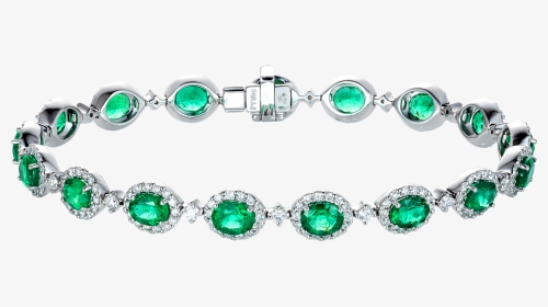 Oval Cut Emerald And Diamond Regal Bracelet - Bracelet, HD Png Download, Transparent PNG