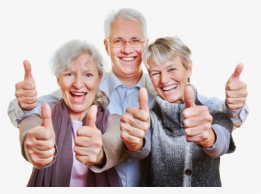 Three Elderly Showing Their Thumbs Up - Thumbs Up Old People, HD Png Download, Transparent PNG