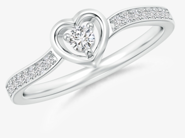 Lab Grown Diamond Open Heart Ring With Twisted Shank - Pre-engagement Ring, HD Png Download, Transparent PNG