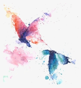 #ftestickers #watercolor #painting #butterflies #colorful - Watercolor Butterfly Art, HD Png Download, Transparent PNG